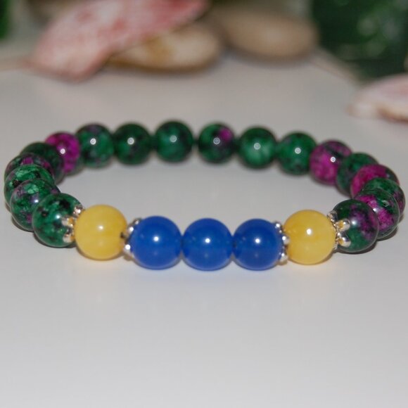 Gemstone Bracelet,Handmade Stone Beads Bracelet - Picture 1 of 3
